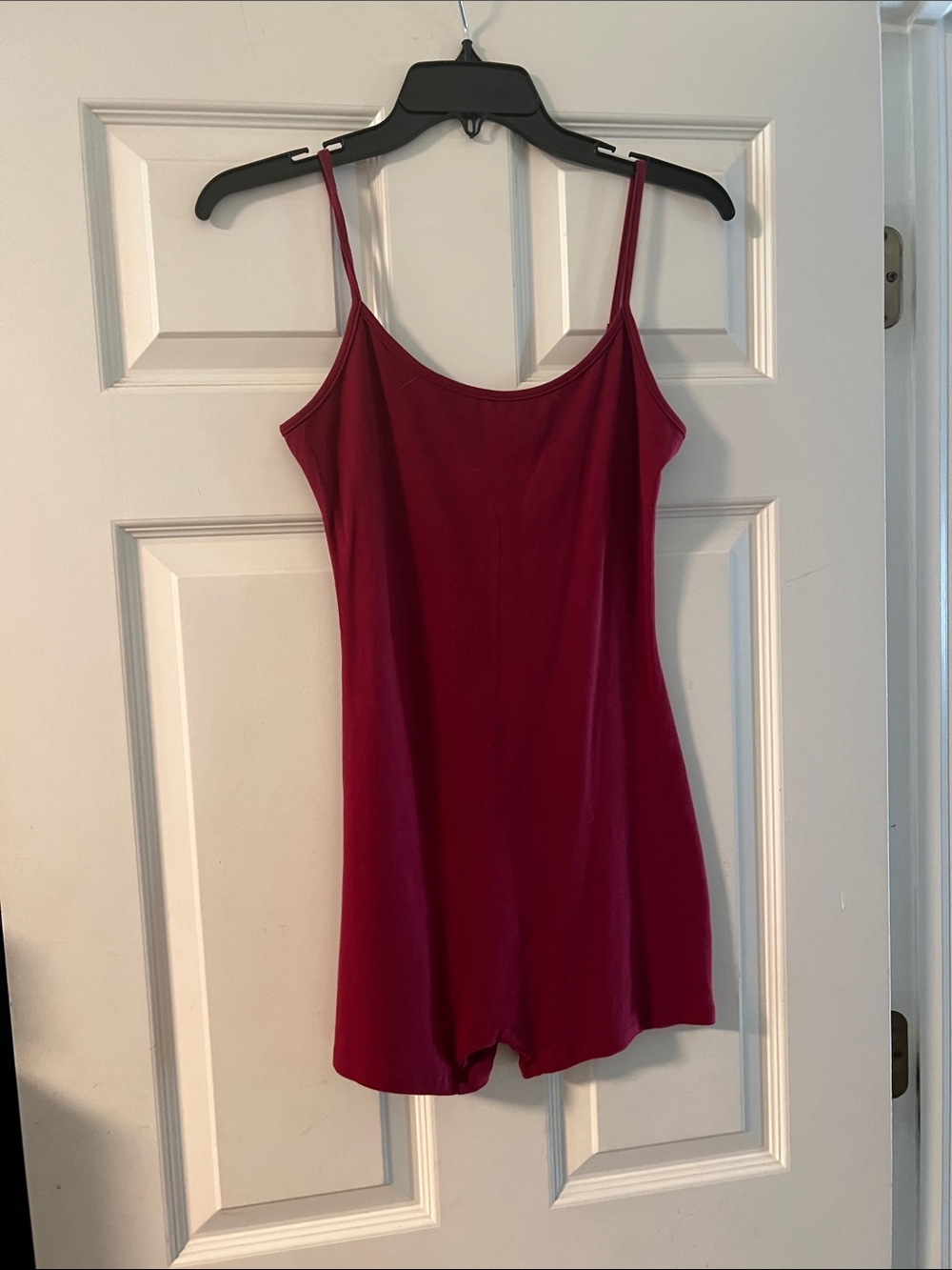 Women's Burgundy Cami Romper - Sleeveless Spaghetti Strap